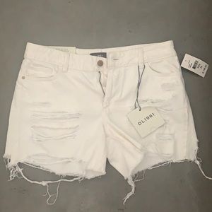 NWT DL1961 Karlie White Boyfriend Distressed Short